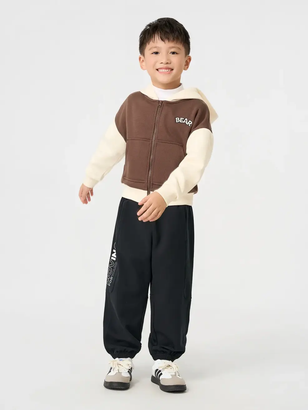 Áo Nỉ Mũ Kéo Khoá Bear - NÂU 093 - 104