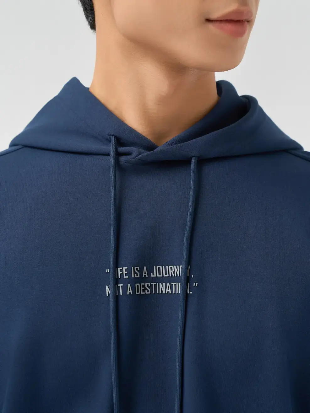 Bộ Đồ Nỉ Hoodie Nam In Chữ Ngực - Tím Than 006 - M