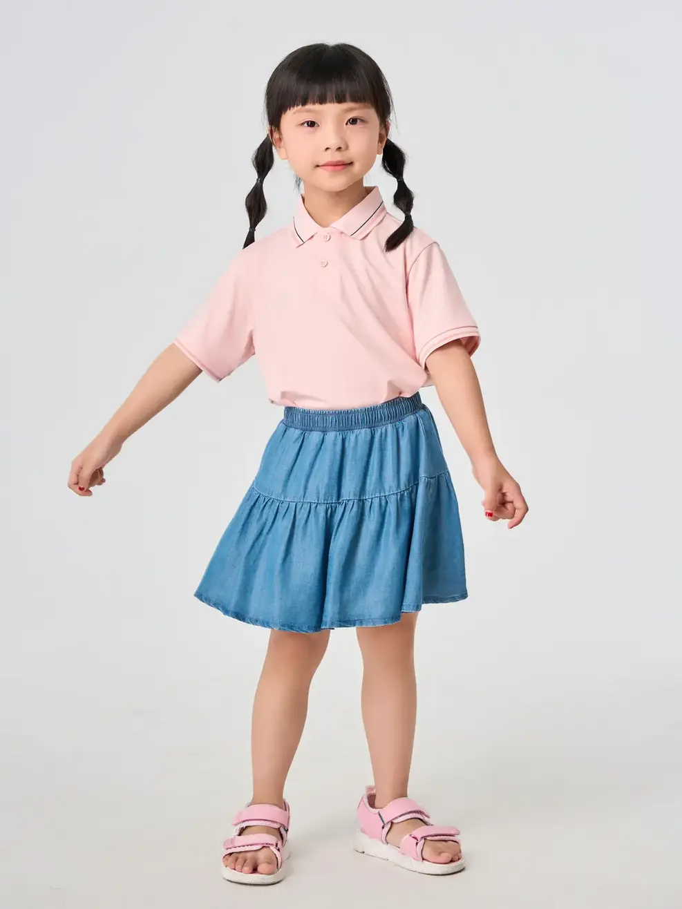 Áo Polo Bo Cổ Dệt Kẻ - hồng 047 - 4-5