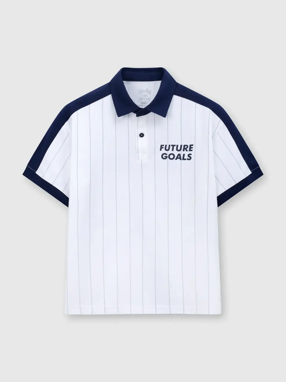 Áo Polo Kid Future Goals - Kẻ Trắng 067 - 140