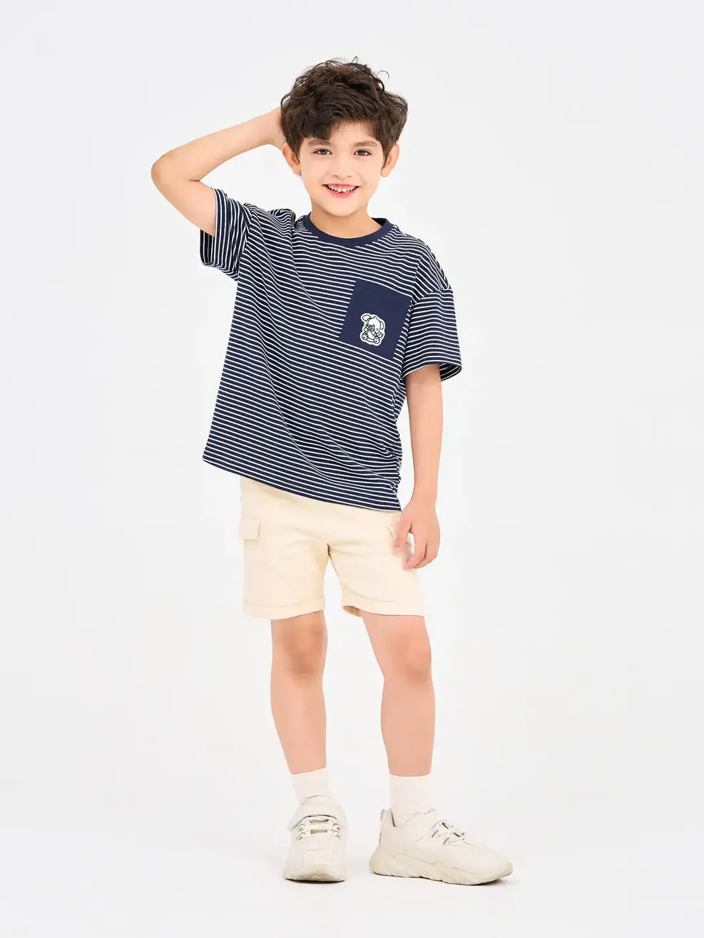 Quần Sooc Bé Trai Can Thân Túi Giả  - Be - 2