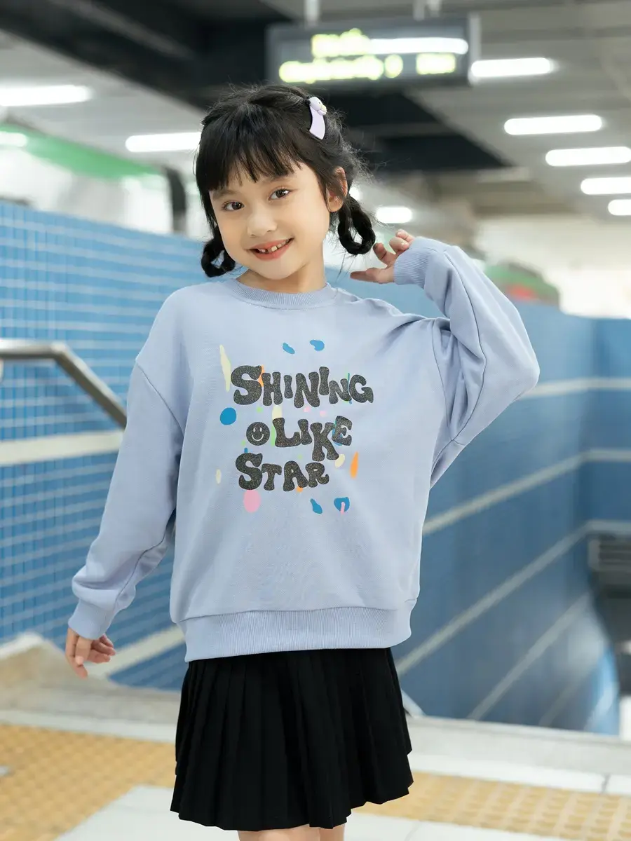 Áo nỉ kid Like star - Tím - 2