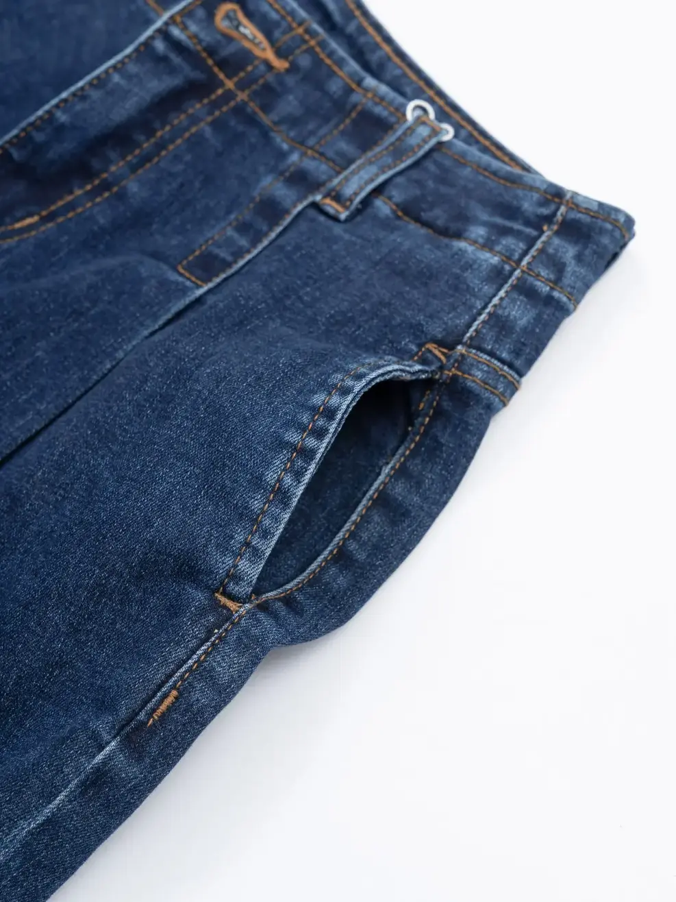 Jean nữ baggy cạp liền co giãn - Xanh đậm - 25