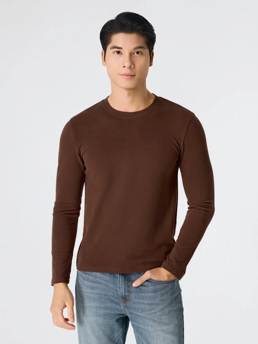 Áo Body Giữ Nhiệt Nam Cổ Tròn - Nâu 121 - M