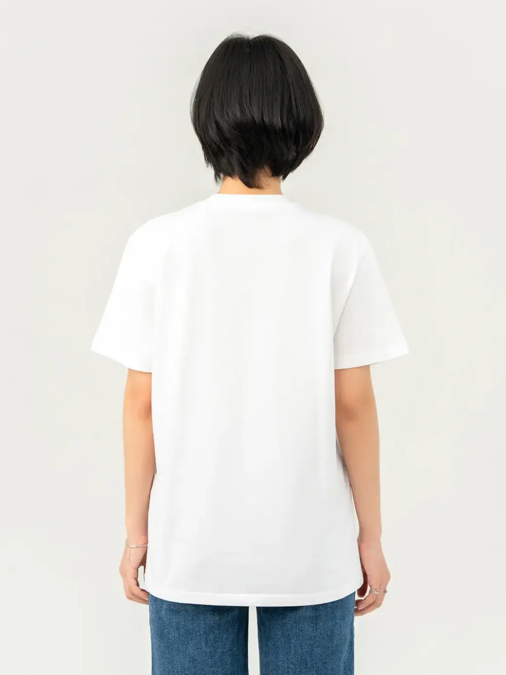 T-shirt Nữ From Rộng Dập Chữ Nổi Cotton Usa - Trắng 1 - S