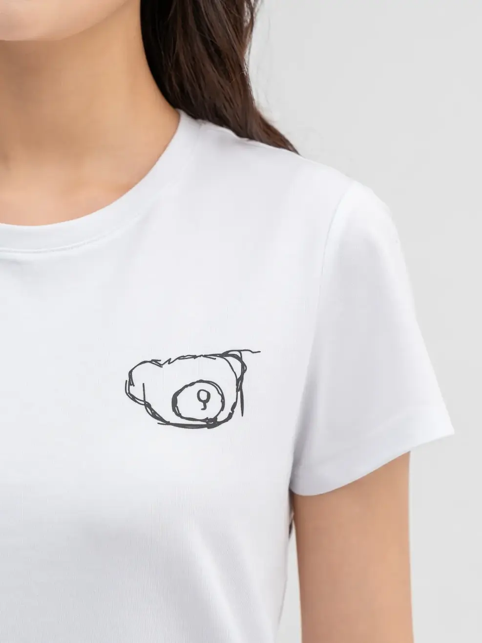 T-shirt Nữ Cơ Bản In Gấu Bột Ngô - Trắng 1 - S