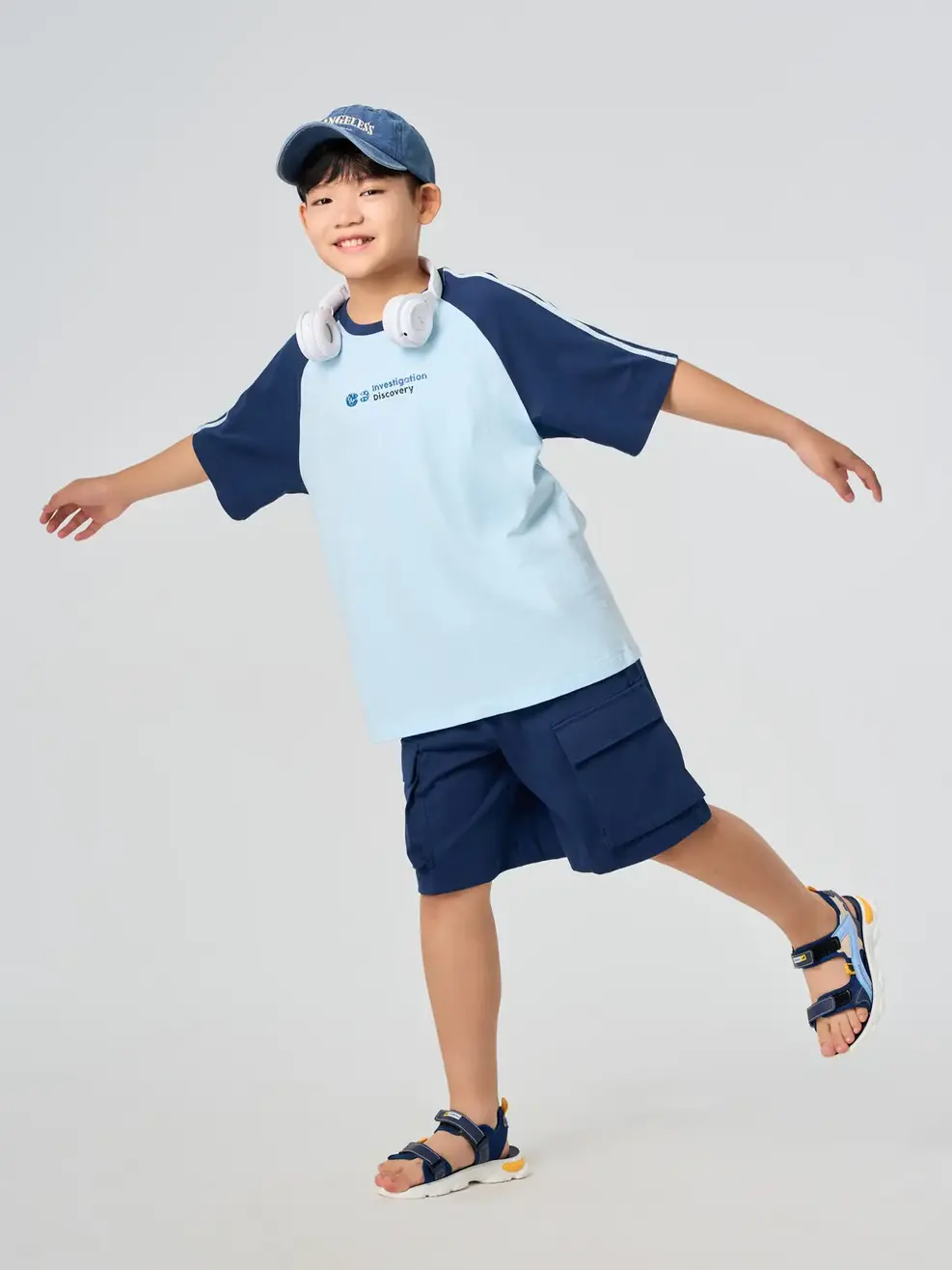 Bộ Đồ Áo Tay Raglan Mix Quần Túi Hộp - XANH 012 - 8-9
