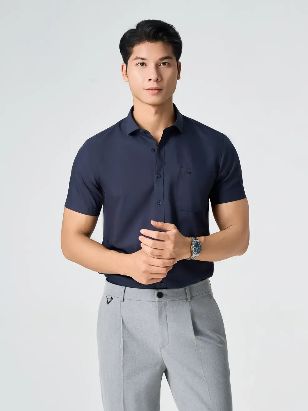 Áo Sơ Mi Nam Cộc Tay Túi 3M (SNM5005) - TÍM THAN 069 - M