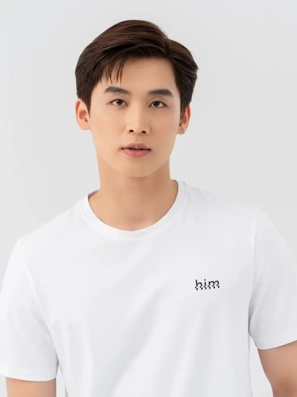 T-shirt Nam In Chứ Him Bột Ngô - Trắng 1 - M