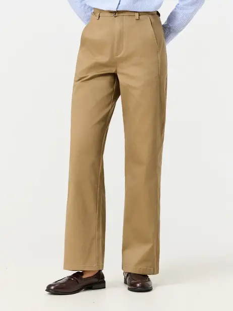 Quần Khaki Nữ Straight Cúp Dọc Thân Giữ Phom Tôn Dáng