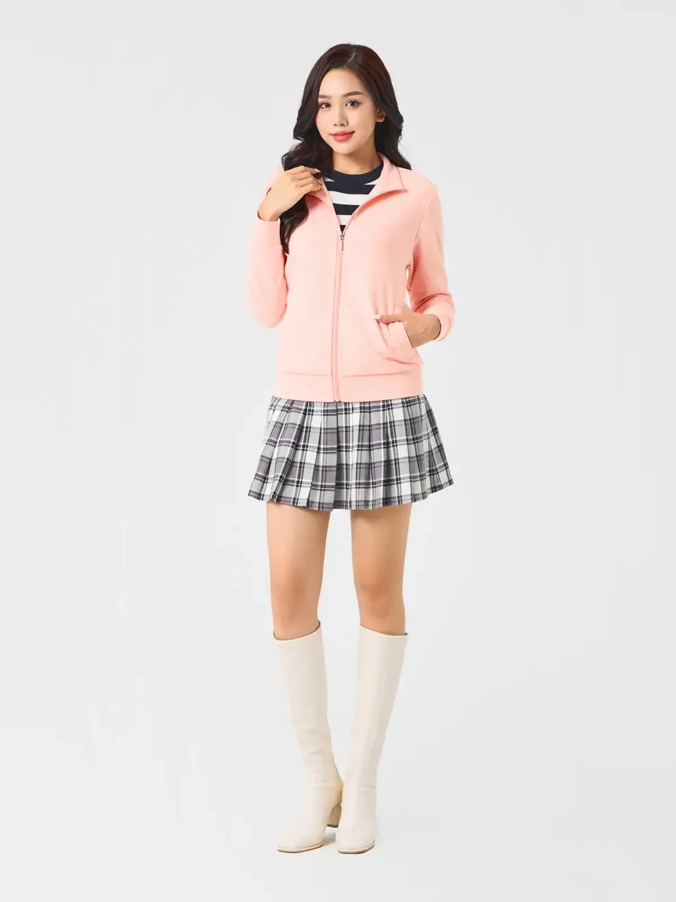 Áo Khoác Nỉ Thể Thao Nữ Double Face Smart - Hồng - S