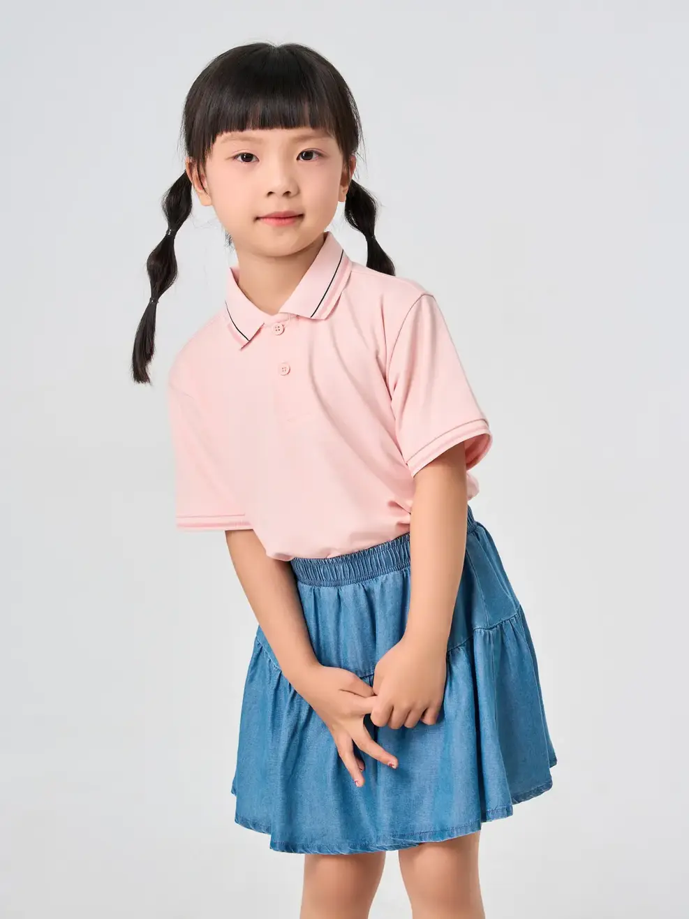 Áo Polo Bo Cổ Dệt Kẻ - hồng 047 - 4-5