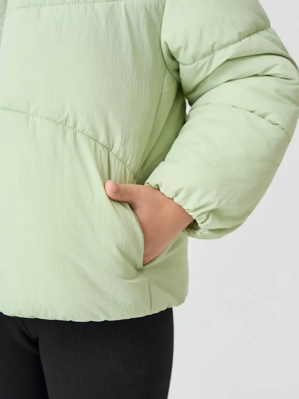 Áo Phao Kid Chần Bông Mũ Liền - Xanh Lá 096 - 110