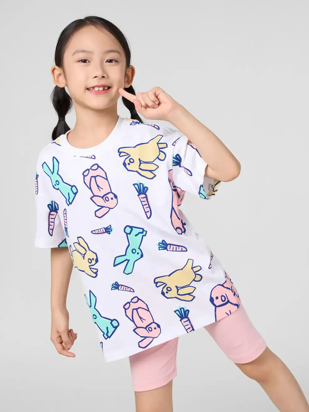 Bộ Đồ In Tràn Chú Thỏ - Trắng 001 - 2-3