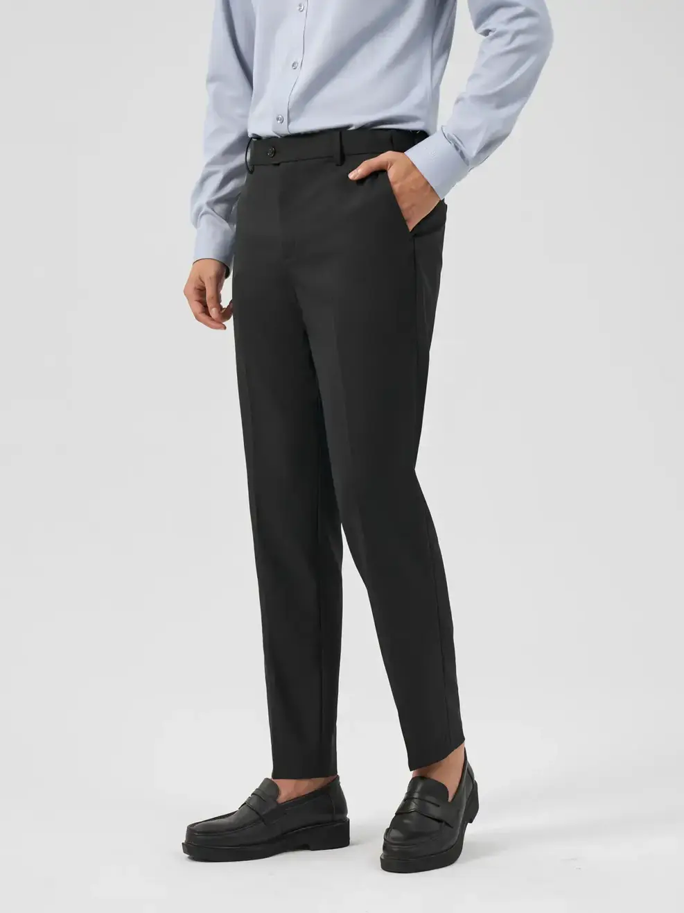 Quần Âu Nam Cạp Di Động Ống Đứng (QAM7042) - ĐEN 002 - 30