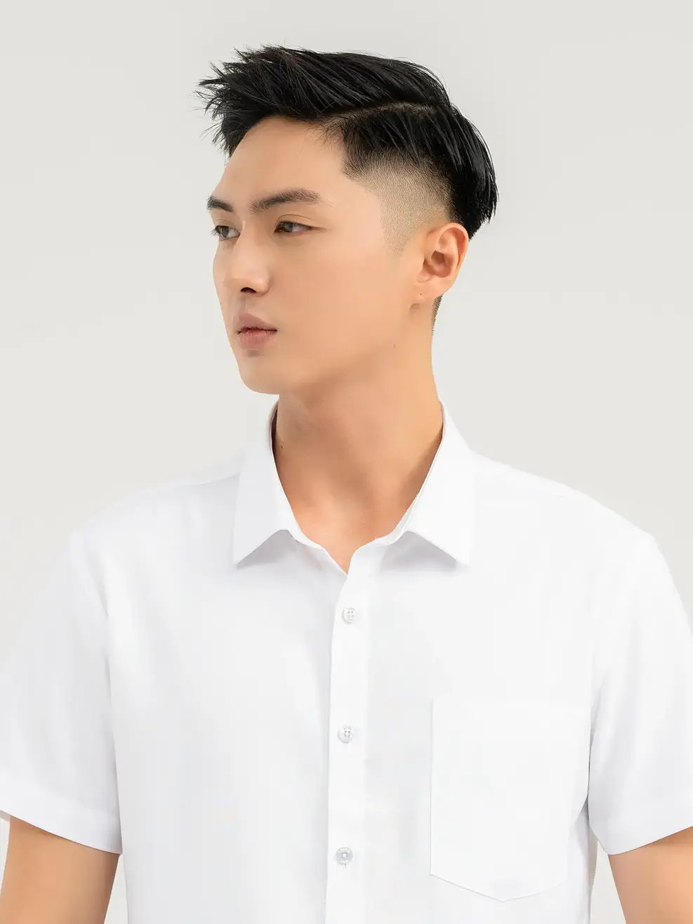 Sơ Mi Cộc Tay Nam Nano Kháng Khuẩn - Trắng - M