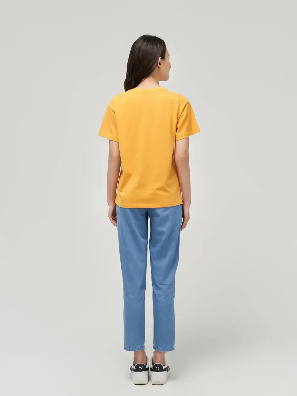 Áo thun nữ in gấu love - Vàng - L