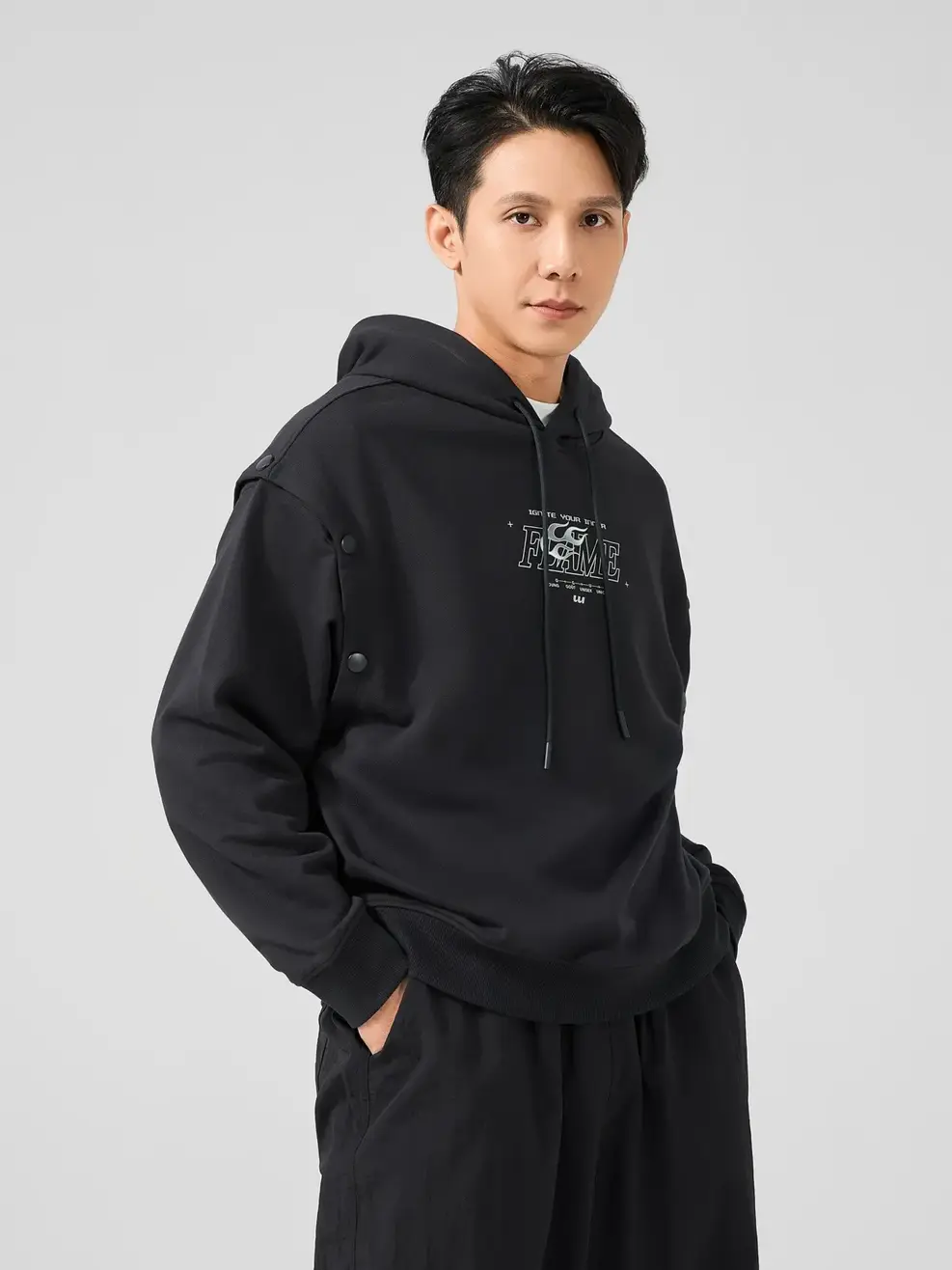 Áo Hoodie Yoguu Tay Tháo Rời - Đen - 0