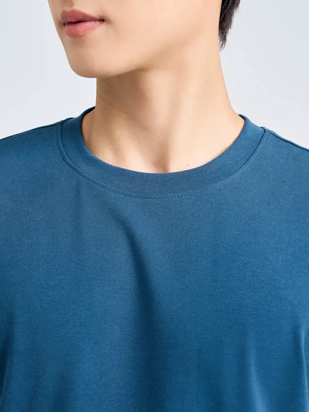 Áo Phông Nam Slimfit Thun Rib Cotton Mềm (TSM7188) - màu ngọc lam 040 - 2XL