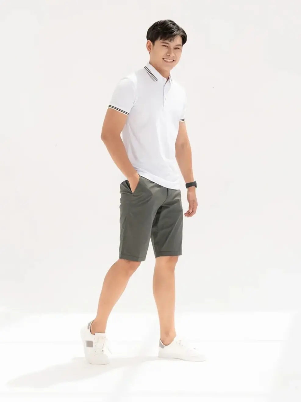 Áo polo nam pima 4 - Trắng tinh - 5XL