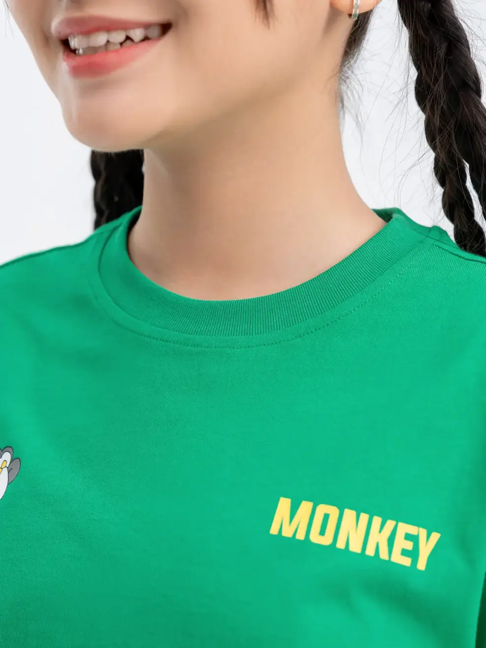 T-shirt Kid Lớn In Monkey - Xanh Lá - 10
