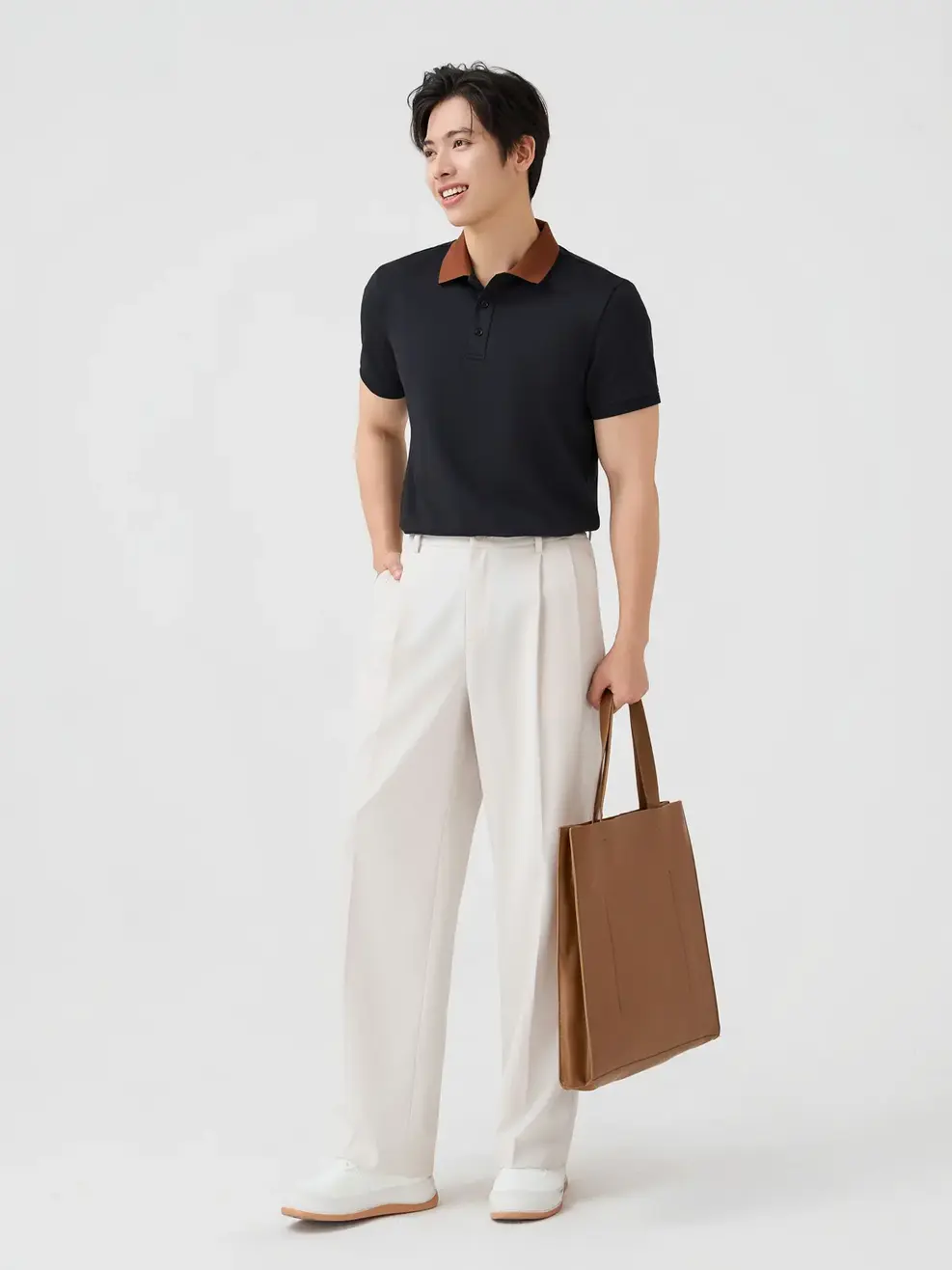 Áo Polo Nam Ngắn Tay Cổ Phối Bo - ĐEN 002 - M
