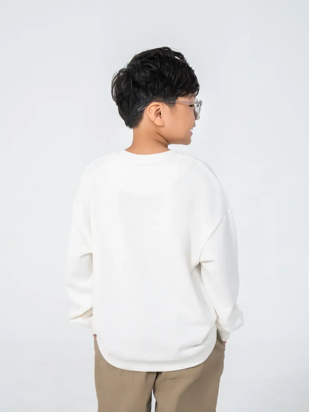 Áo nỉ kid lớn in School child - Trắng - 10