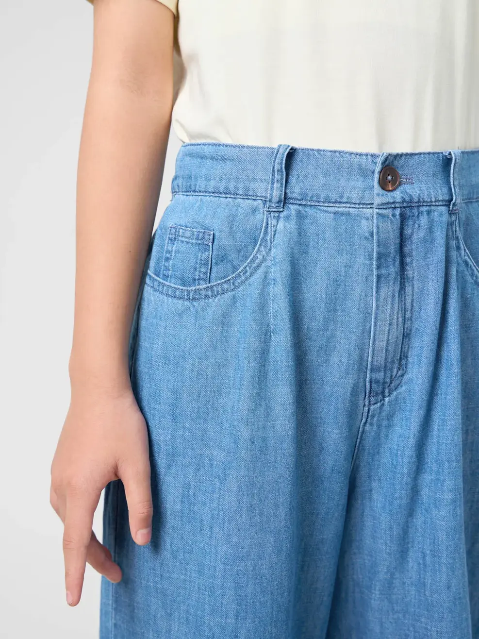 Quần Jeans Kid Nữ Giấy Ống Rộng - Màu chàm 003 - 8-9