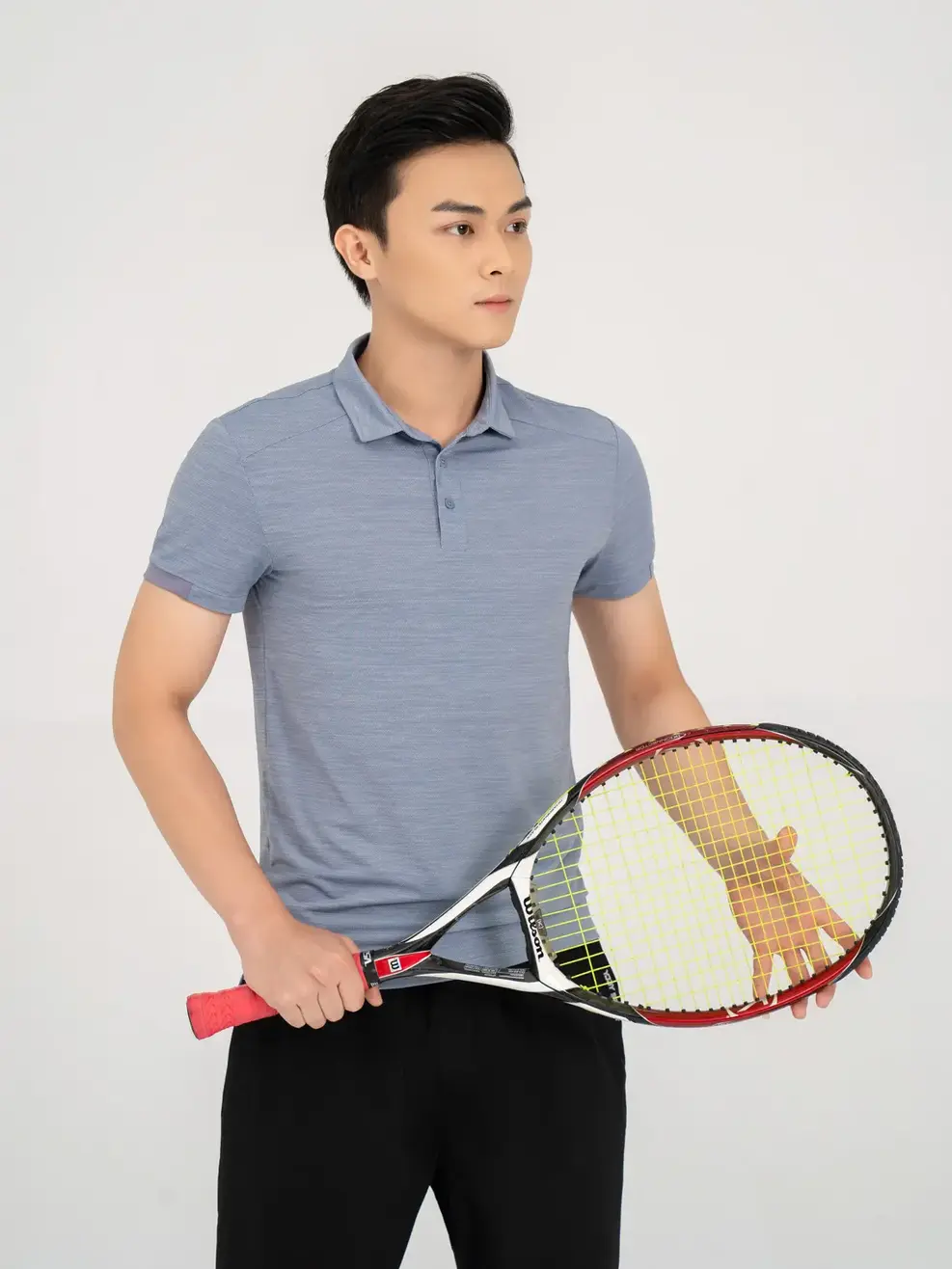 Polo thể thao in phản quang - Ghi - M