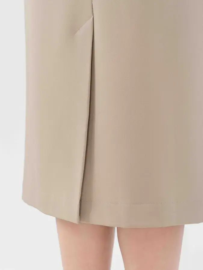 Chân Váy Nữ Bút Chì Vạt Đai Chéo - Be - S