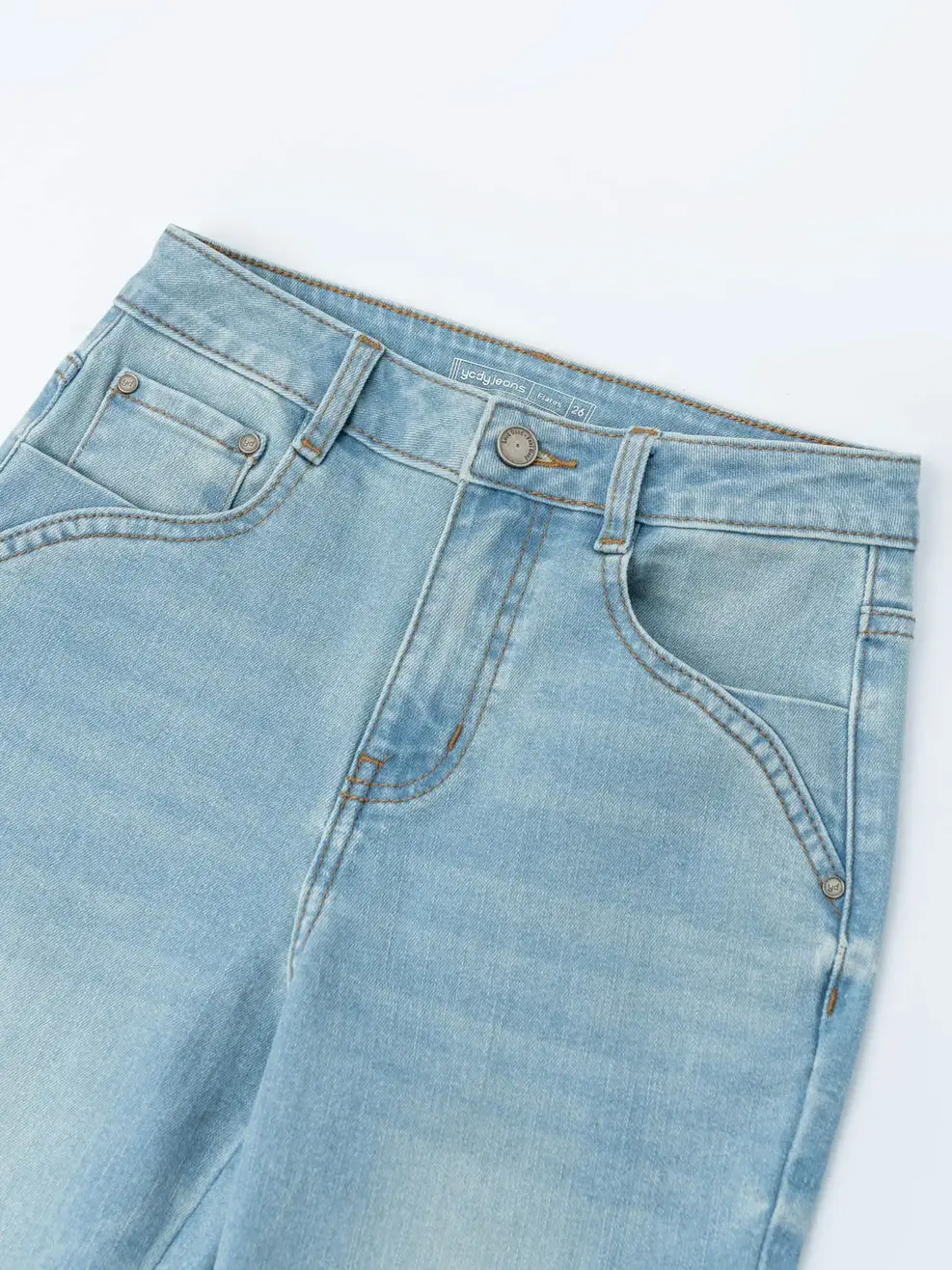 Quần Jean Nữ Ống Loe Gấu Nhăn - Xanh nhạt - 25