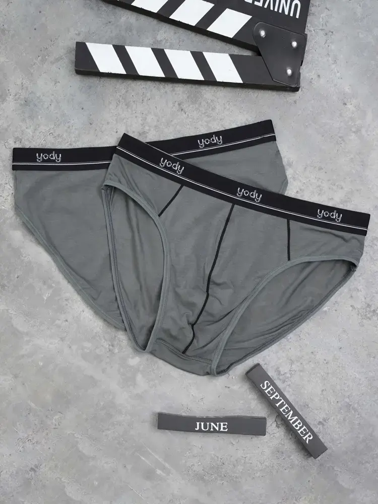 Sịp nam bo kẻ bikini - Xám - L