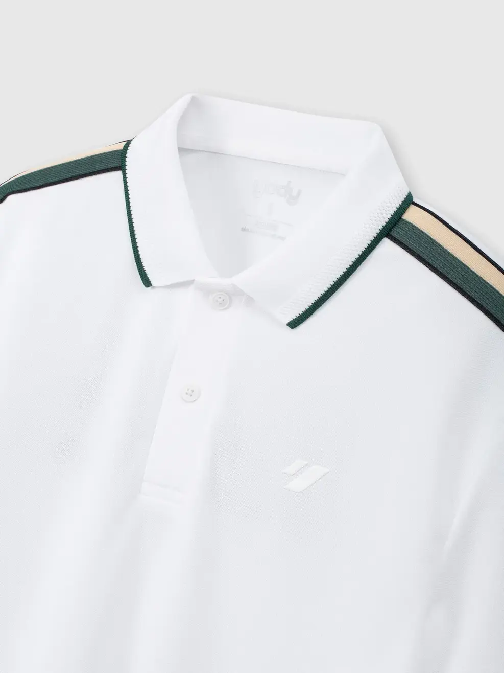 Áo Polo Phối Dây Dệt Năng Động - Trắng 001 - S
