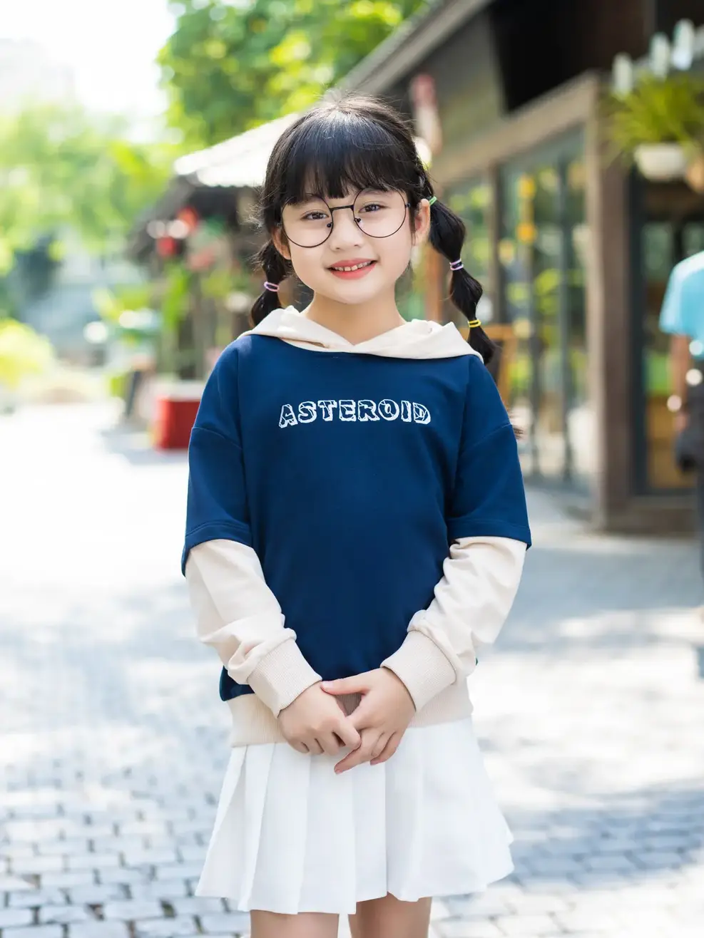 Áo nỉ kid phối tay Asteroid - Navy - 8