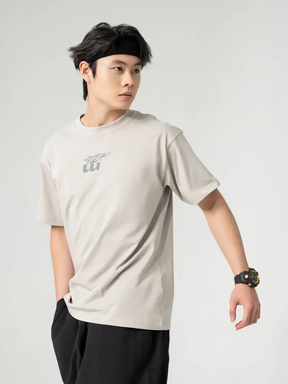 T-shirt Yoguu New Style - Ghi nhạt - 0