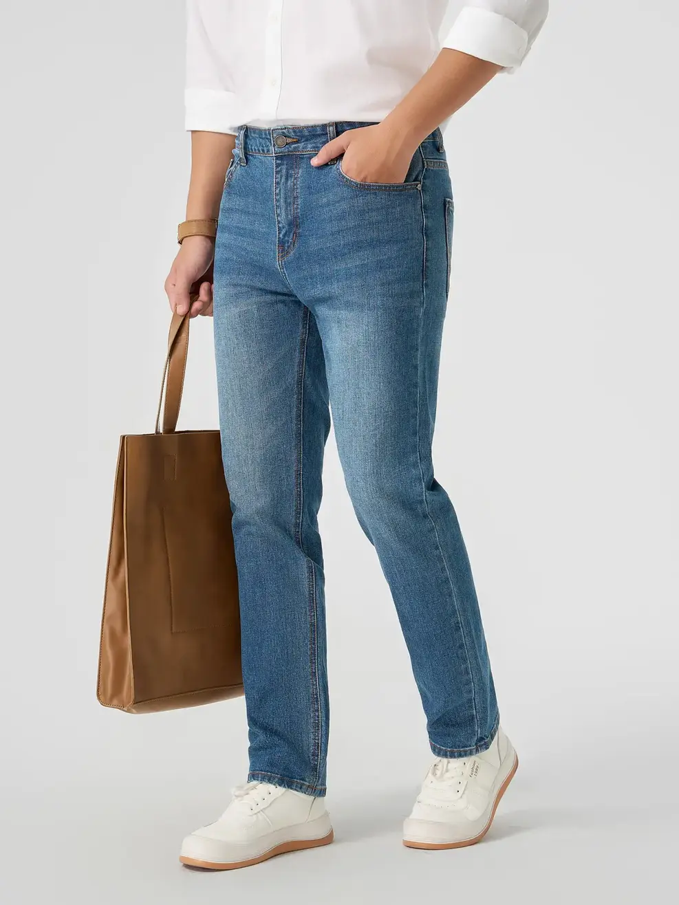 Quần Jeans Nam Ống Suông Co Giãn Thoáng Mát (QJM3071) - Màu chàm 001 - 28