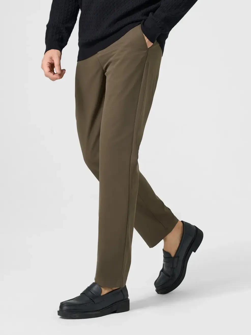 Quần Kaki Nam Phối Túi Sườn - Nâu đậm - 29