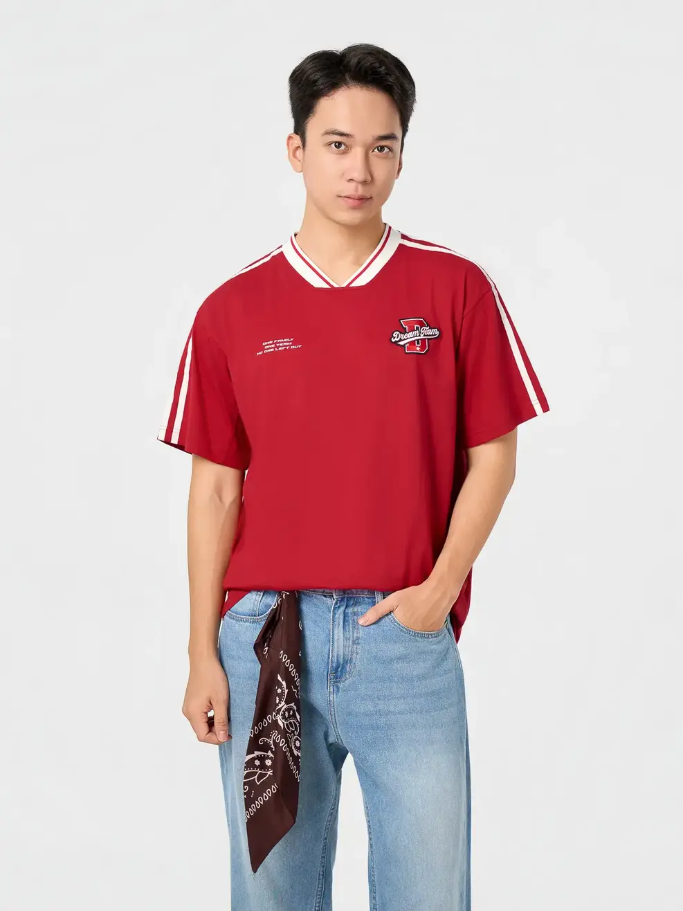 Áo Phông Cổ Tim Dream Team - Đỏ 026 - M