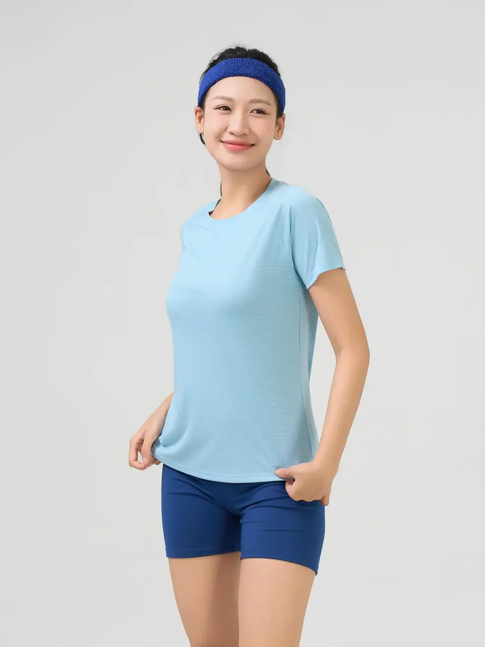 Áo Phông Thể Thao Siêu Nhẹ Đuôi Tôm - xanh trời 008 - S