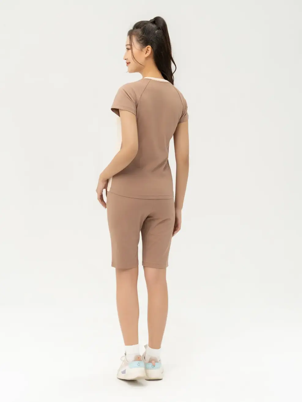 Đồ Bộ Nữ Phối Tay Thêu Gấu - Nâu be - S