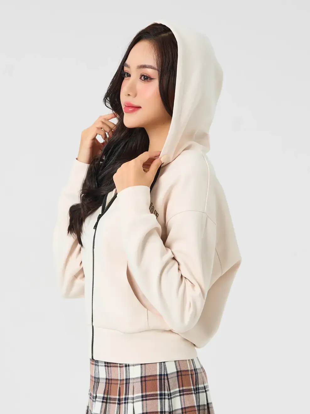 Áo Khoác Nỉ Thể Thao Nữ - Be - S