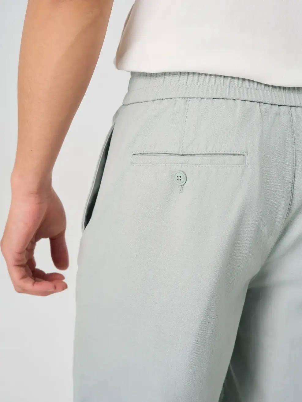 Quần Shorts Đũi Cạp Chun Cúc - Xám 039 - 29