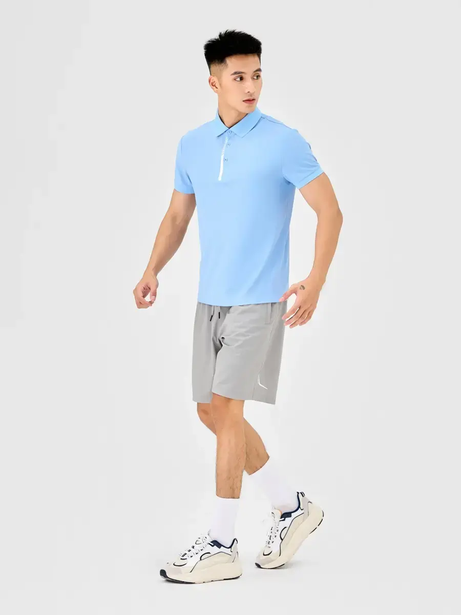 Polo Thể Thao Nam Trụ Áo Ép Sim - Xanh blue - M