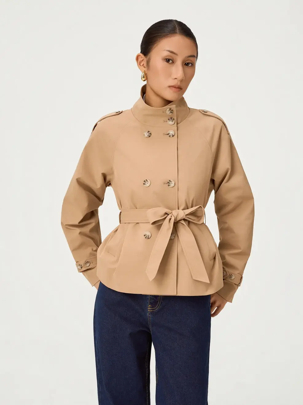 Áo Măng-tô TRENCH CASUAL - Màu nâu 020 - S
