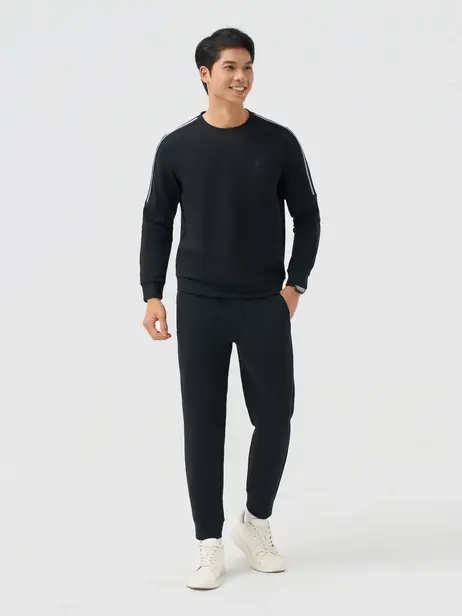 Bộ Đồ Nỉ Thể Thao Cổ Tròn Dây Dệt