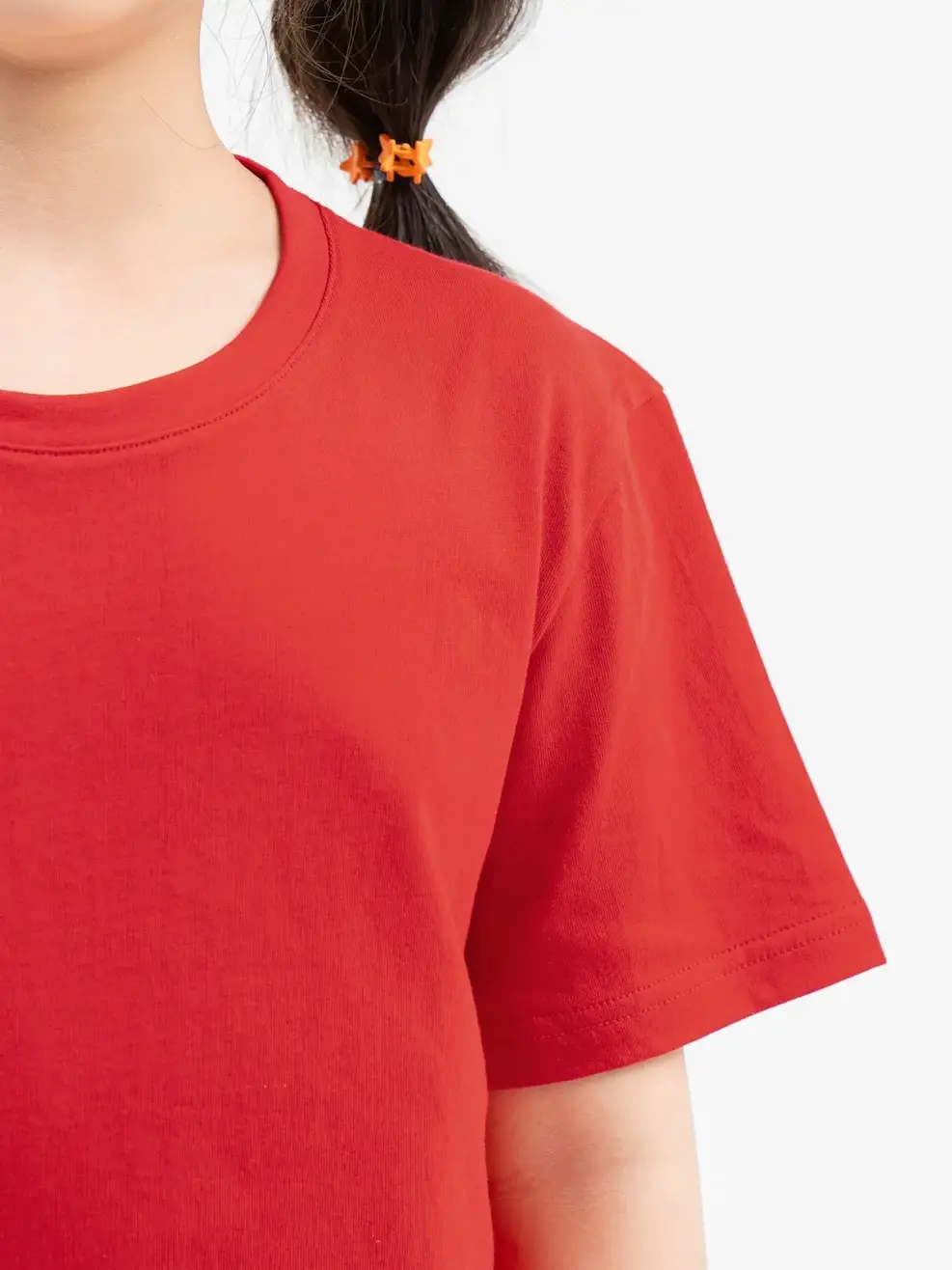 T-shirt Kid Lớn Cơ Bản Cotton Usa - Đỏ - 8