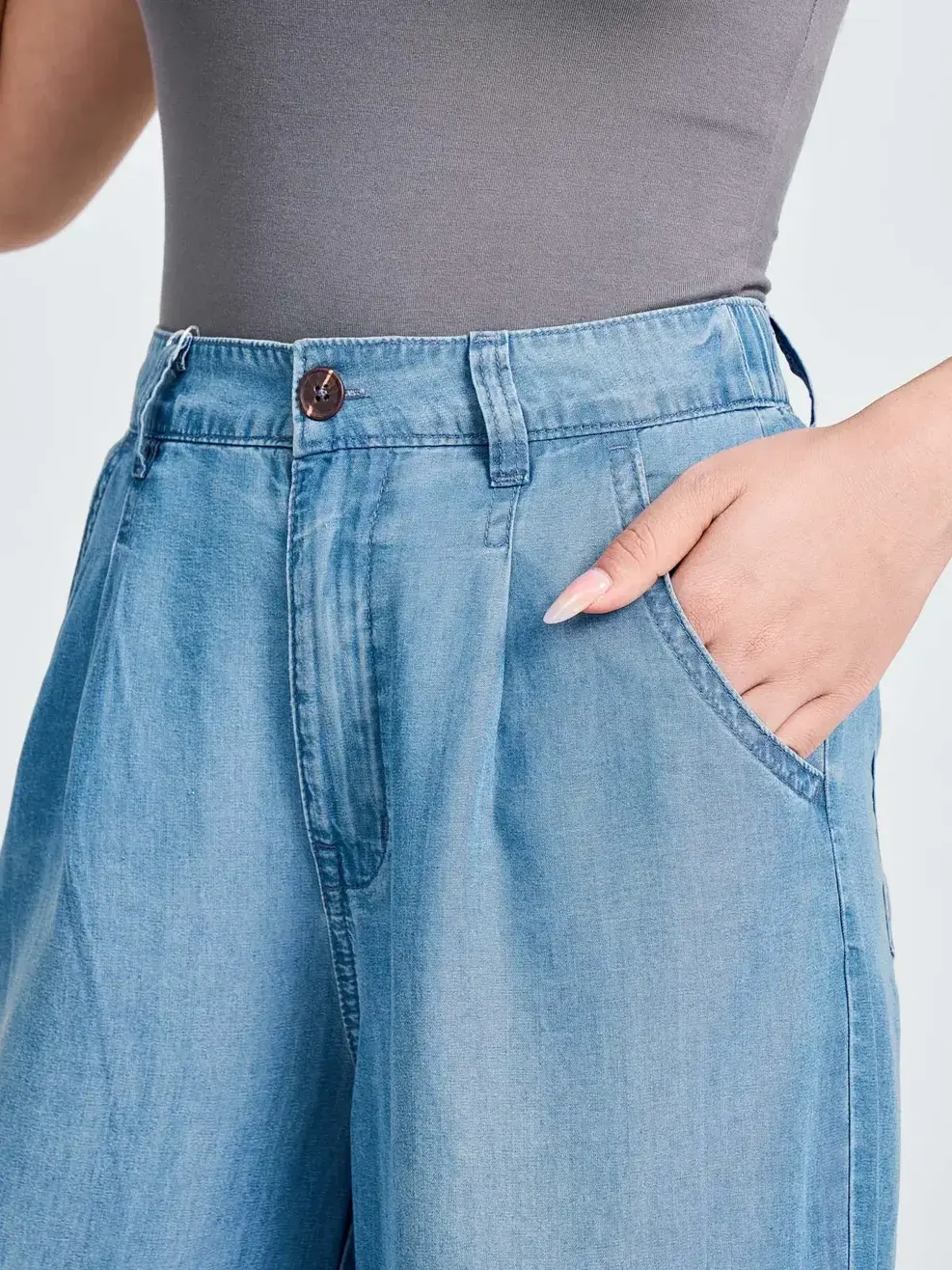 Quần Jeans Giấy Tencel Suông 1 Ly (QJN7062) - Màu chàm 003 - 27