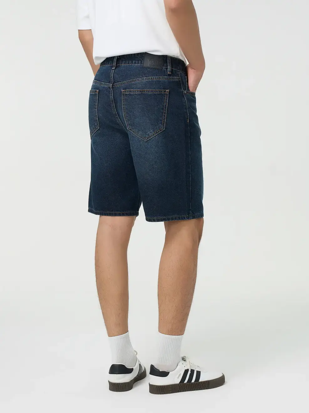 Quần Short Jeans Nam Regular Mài Xước - Màu chàm 003 - 31