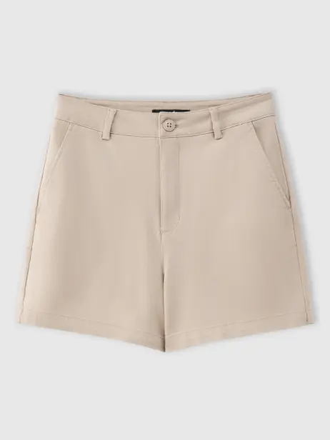 Quần Shorts Nữ Khaki Regular Stretch