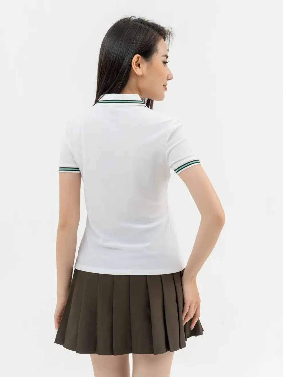 Polo Nữ Airycool Phối Cổ - Trắng - S